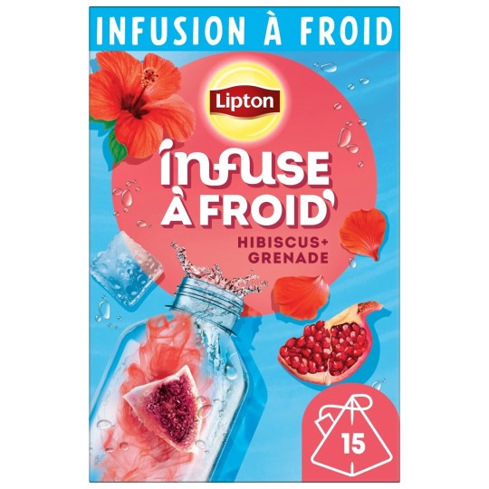 Lipton Infuse Infusion à Froid Grenade Hibiscus - 15 Sachets