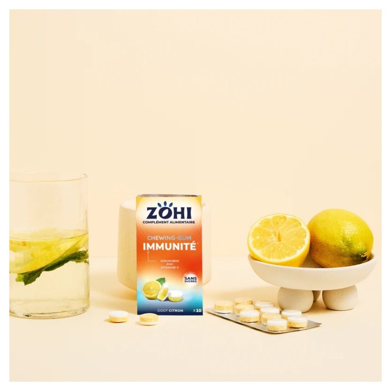 Zohi Immunité Boost Chewing-Gum Quotidien - Goût Citron - 20g (10x2g)