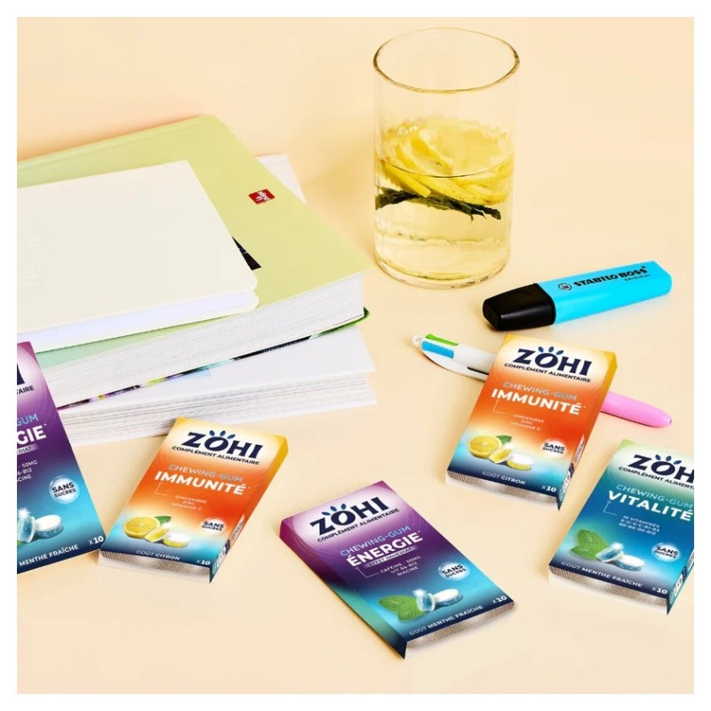 Zohi Immunité Boost Chewing-Gum Quotidien - Goût Citron - 20g (10x2g)