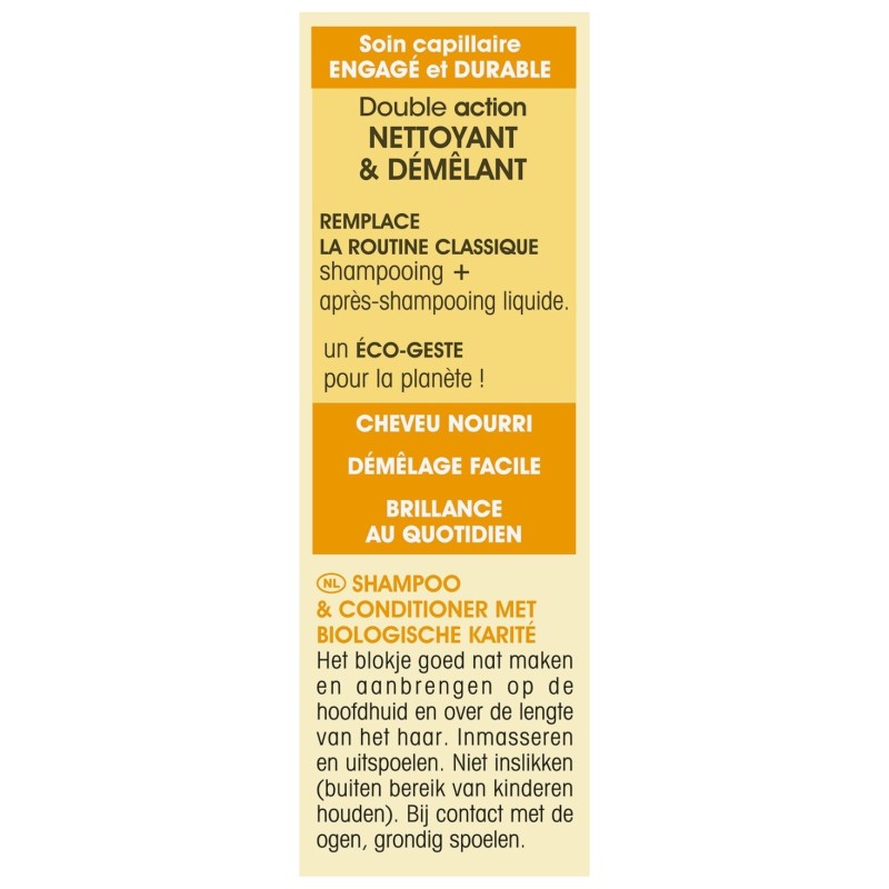 So Bio Etic Shampoing Solide Démêlant - Cheveux Secs à Très Secs - 65g