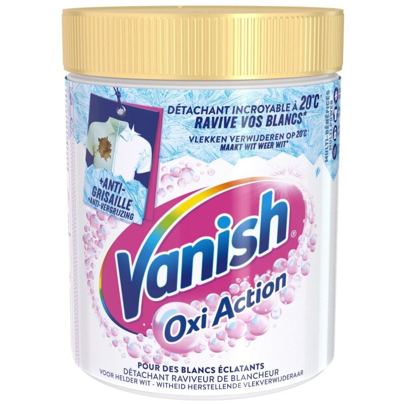 Vanish Booster de Blancheur مسحوق مزيل البقع الأبيض مضاد للرمادي Oxi Action - 940g
