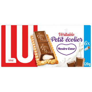 Lu Petit Écolier Tendre Cœur Milk Chocolate Coated Biscuit Bar - 120g