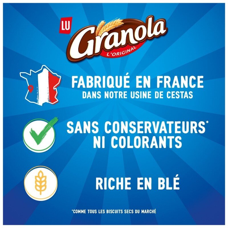 Lu Granola Biscuits Sablés Nappés au Chocolat au Lait - 200g