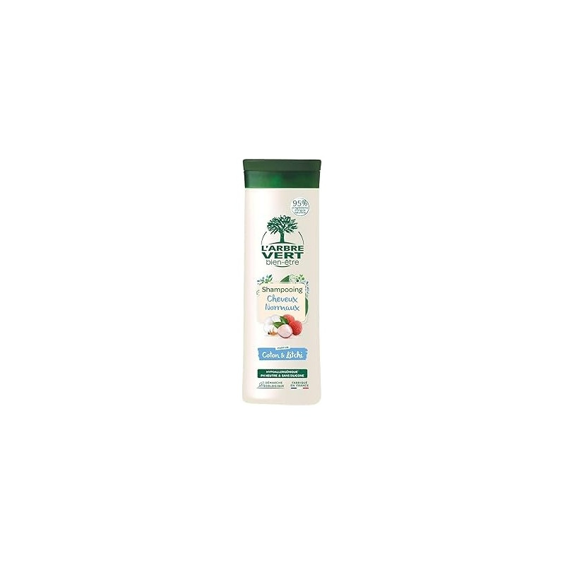 L'Arbre Vert Bien-Être Shampoing Hydratant Cheveux Normaux Fleurs de Coton et Litchi - 250ml