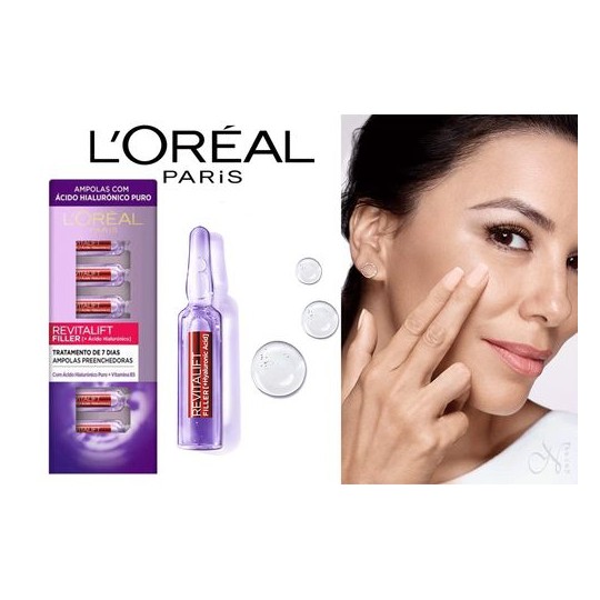 L'Oréal Paris Revitalift Filler [+ حمض الهيالورونيك] أمبولات هايلورو-كير لتجديد البشرة - البشرة الناضجة - 7x1.5 مل