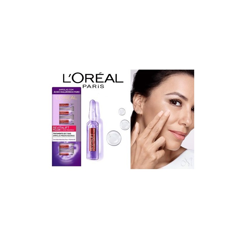 L'Oréal Paris Revitalift Filler [+ Hyaluronic Acid] Hyaluro-Cure Repulping Ampoules - Mature Skin - 7x1.5ml
