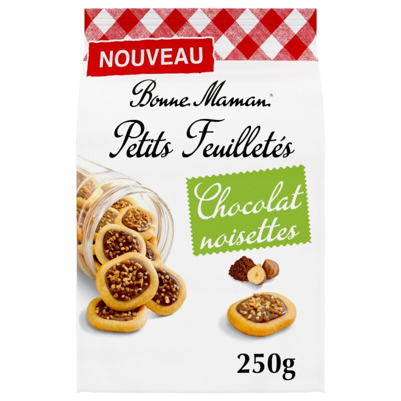Bonne Maman Biscuits Feuilletés Chocolat Noisettes - 250g