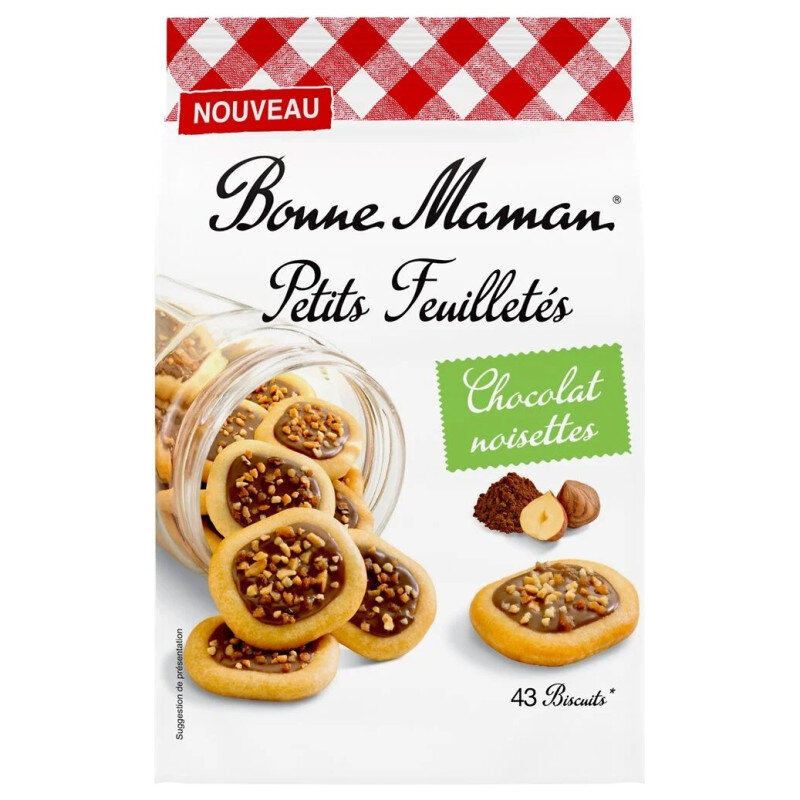 Bonne Maman Biscuits Feuilletés Chocolat Noisettes - 250g