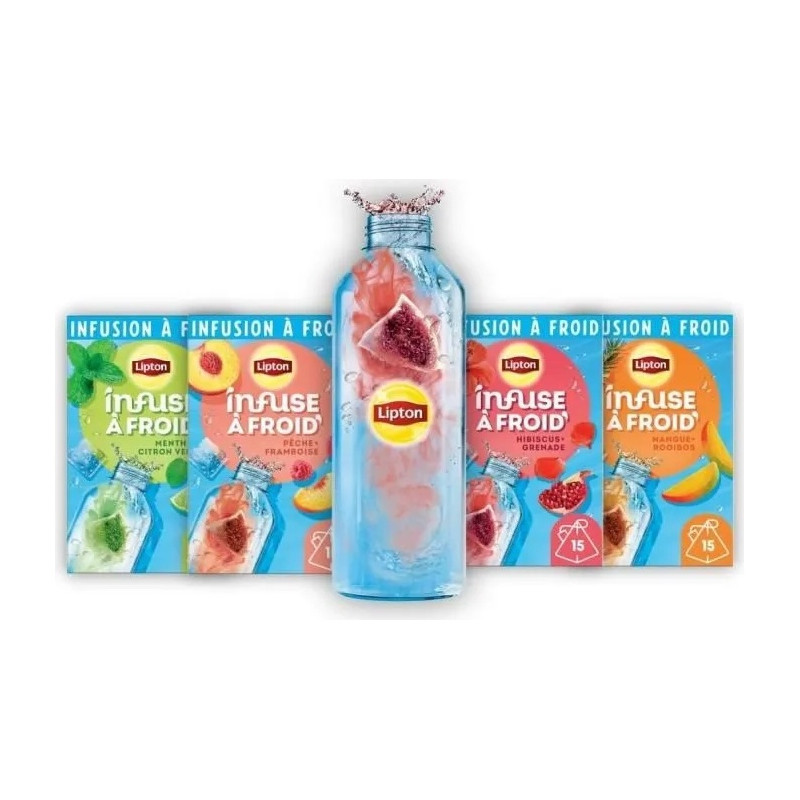 Lipton Infuse Infusion à Froid Grenade Hibiscus - 15 Sachets