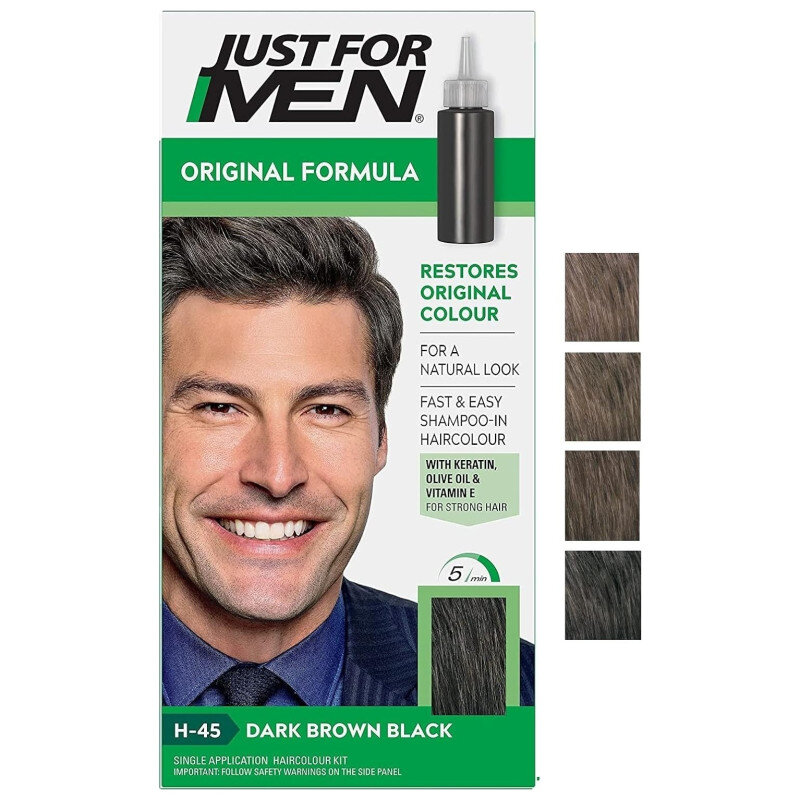 Just For Men O-Riginal Formula Coloration pour Cheveux - Homme - Châtain Foncé - h-45