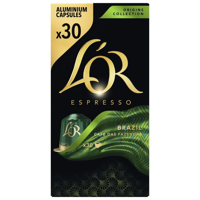 L'Or Café Capsules Brésil Intensité 8 Compatibles Nespresso® - Lot de 30