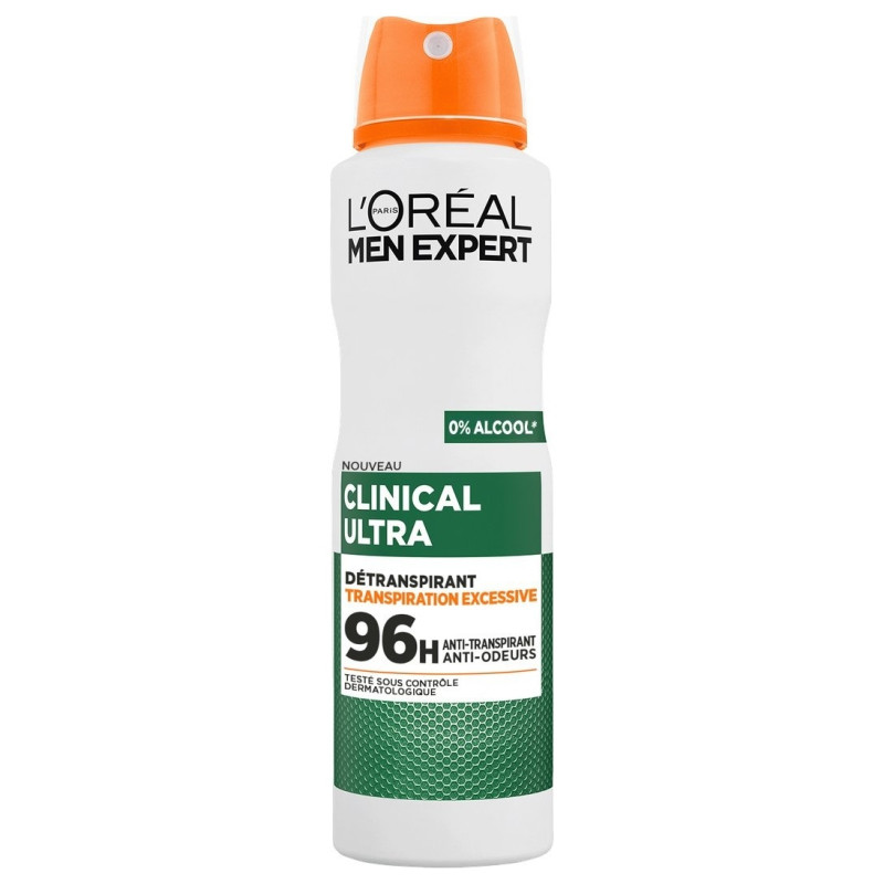 L'Oréal Men Expert Clinical Ultra Détranspirant Spray Anti-Transpirant & Anti-Odeurs - 150ml