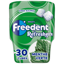 Freedent Refreshers Chewing-Gum Sans Sucres Menthe Verte - 30 Cubes