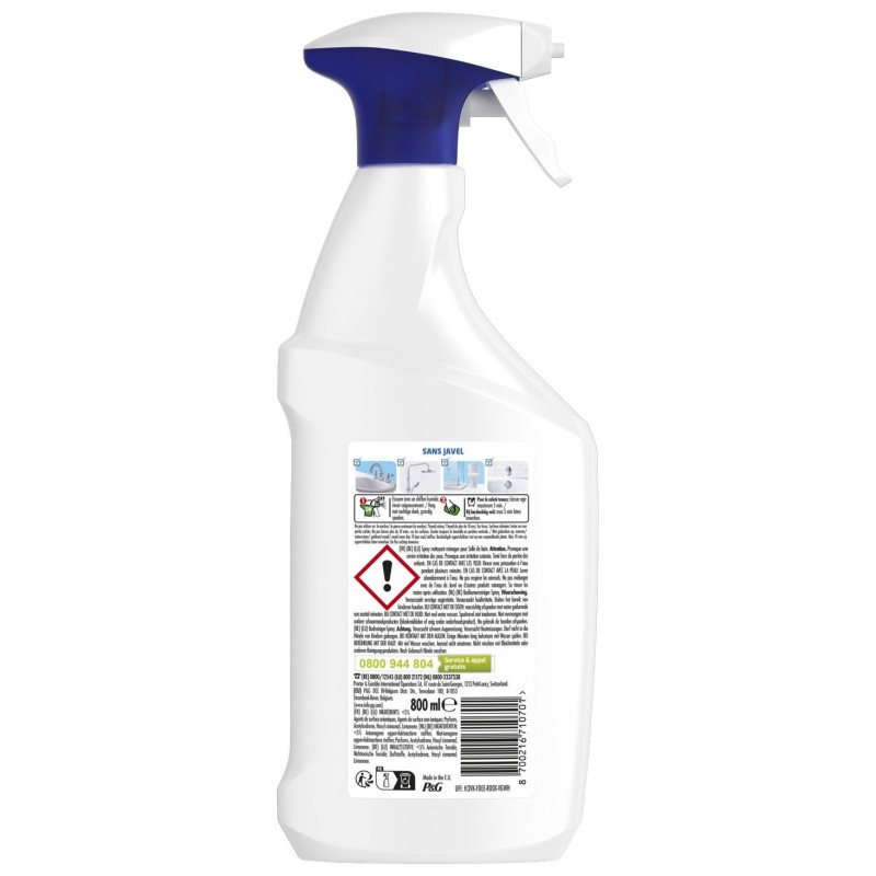 Mr. Propre Spray Nettoyant Salle de Bains Anti-Calcaire Fraîcheur Febreze - 800ml