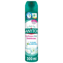 Sanytol Purificateur d'Air Désinfectant - Maison et Textiles - 300ml - Fleurs Blanches