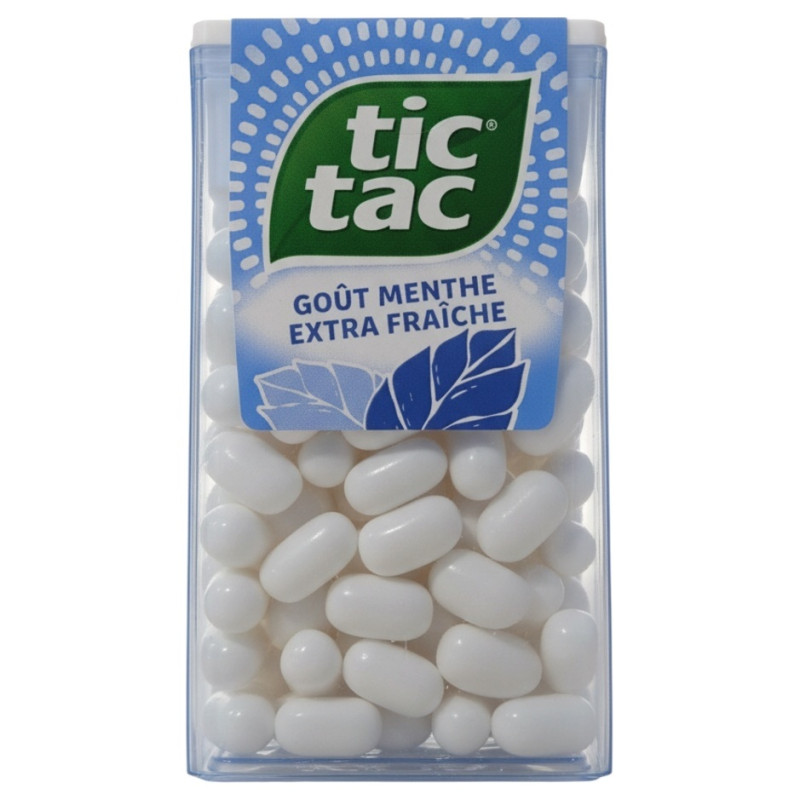 Tic Tac Menthe Extra Fraîche - Boîte de 110 Pastilles - 54g