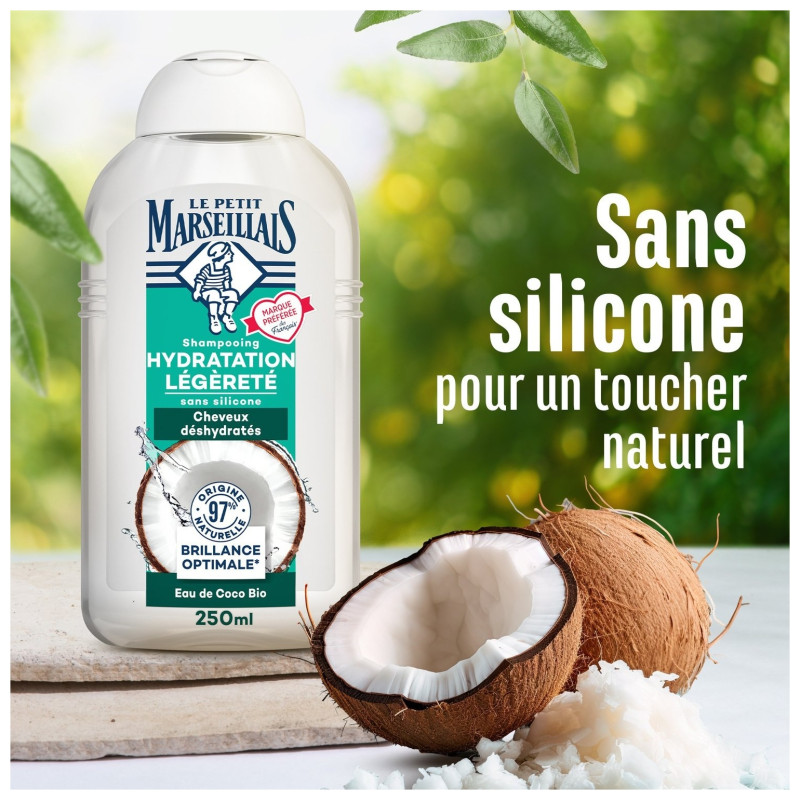 Le Petit Marseillais Shampoing Hydratation Légèreté - Cheveux Déshydratés - 250ml