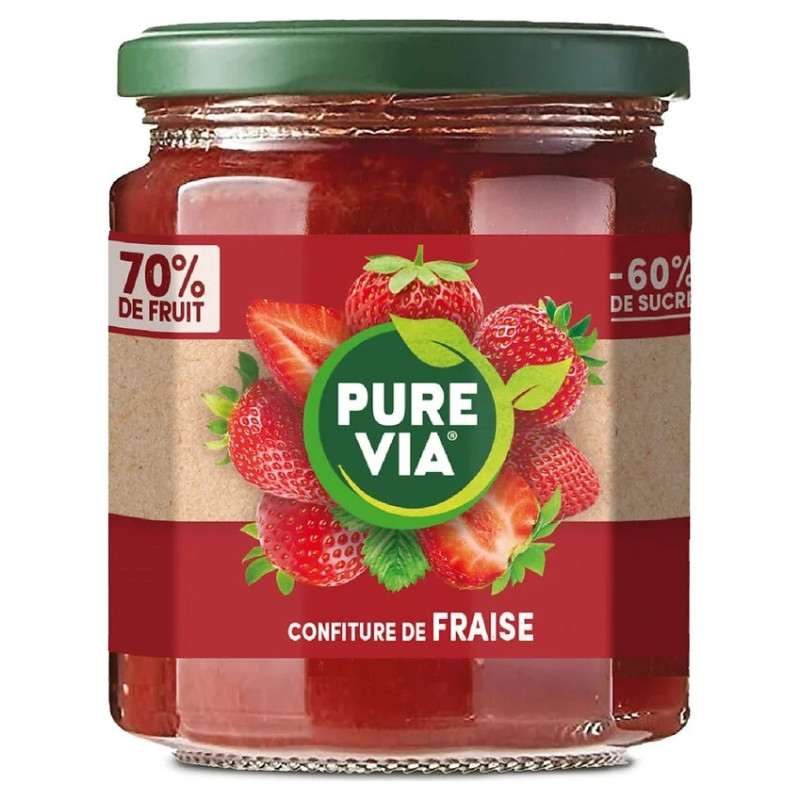Pure Via Reduced Sugar Strawberry Jam - 300g