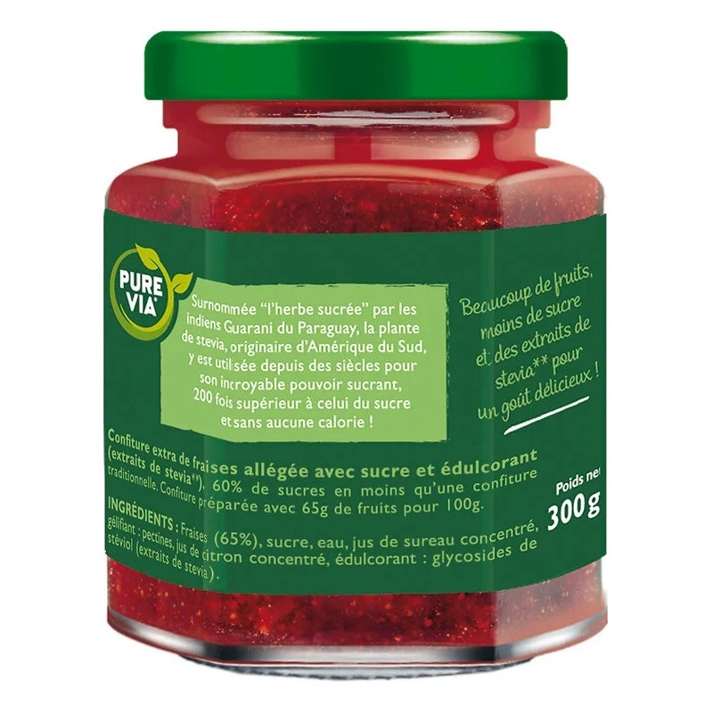 Pure Via Reduced Sugar Strawberry Jam - 300g