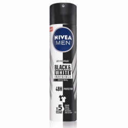 Nivea Men Invisible For Black And White Déodorant Spray Anti-Tâche - Protection 48h - 200ml - Original Power