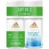 Adidas Active Skin And Mind Roll-On Deodorant - 24h Protection - 2x50ml - Instant Cool