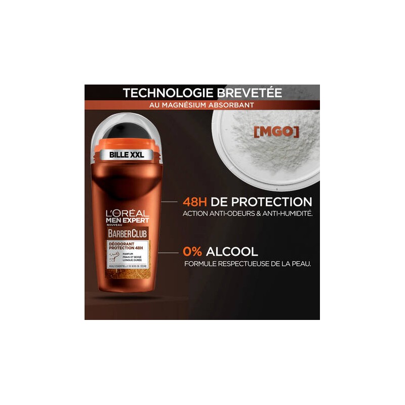 L'Oréal Paris Men Expert Barber Club Déodorant Bille - Protection 48h - 50ml