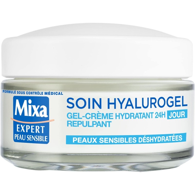 Mixa Expert Hyalurogel Gel-Crème Hydratant Intensif 24h - Peau Sensible - 50ml
