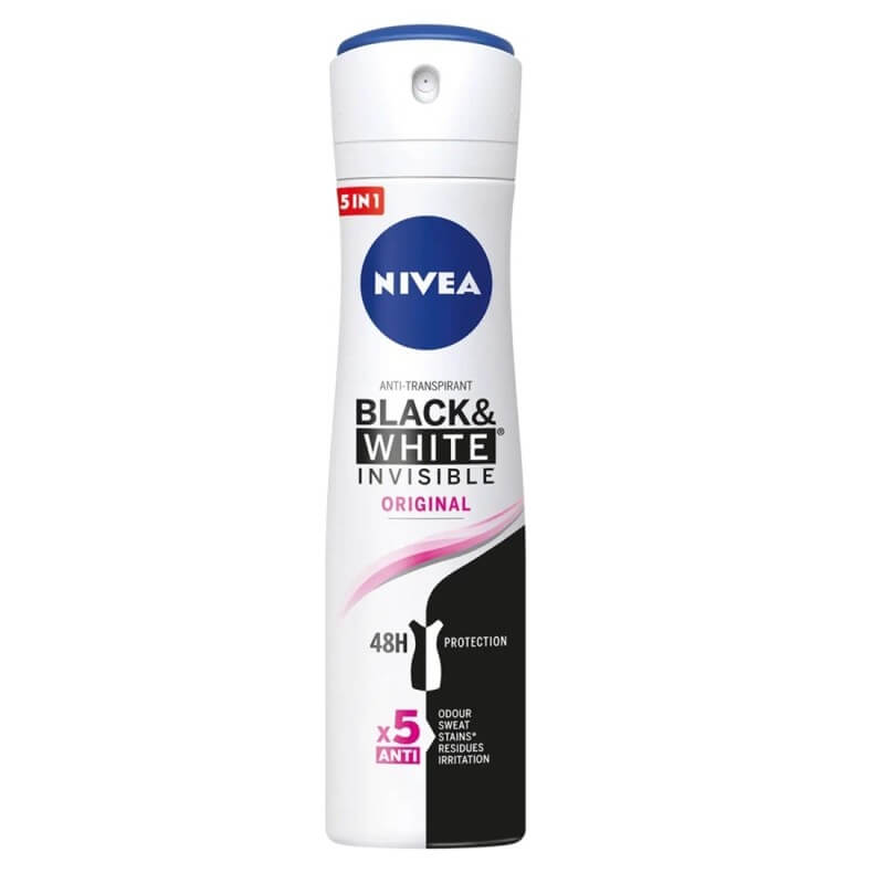 Nivea Black & White Deodorant Spray Anti-Perspirant - 5 In 1 - 200ml