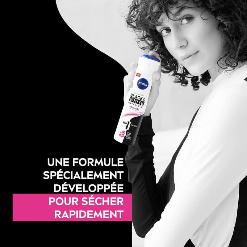 Nivea Black & White Déodorant Spray Anti-Transpirant - 5 en 1 - 200ml