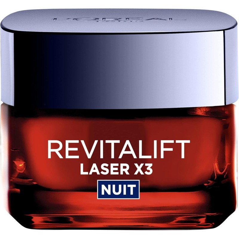 L'Oréal Paris - Crème Masque Nuit Triple Action Anti-Âge - Anti-Rides & Multi-Correction - Enrichi au Pro-Rétinol, à l'Acide