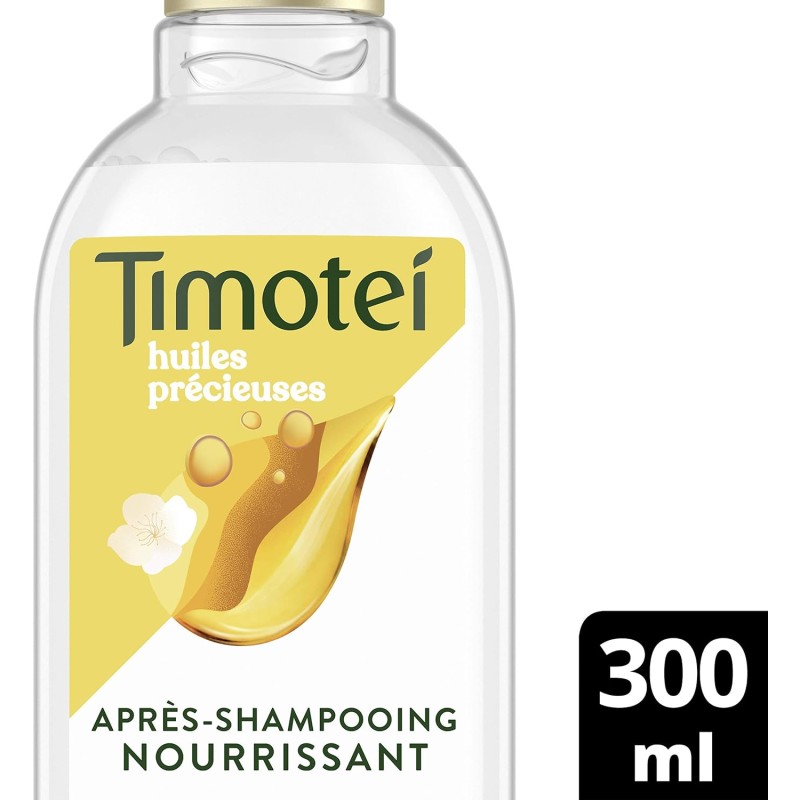 Timotei Après-Shampooing Femme Nourissant Huiles Précieuses d'Argan bio et fleur de jasmin, pour cheveux secs et ternes, Sans