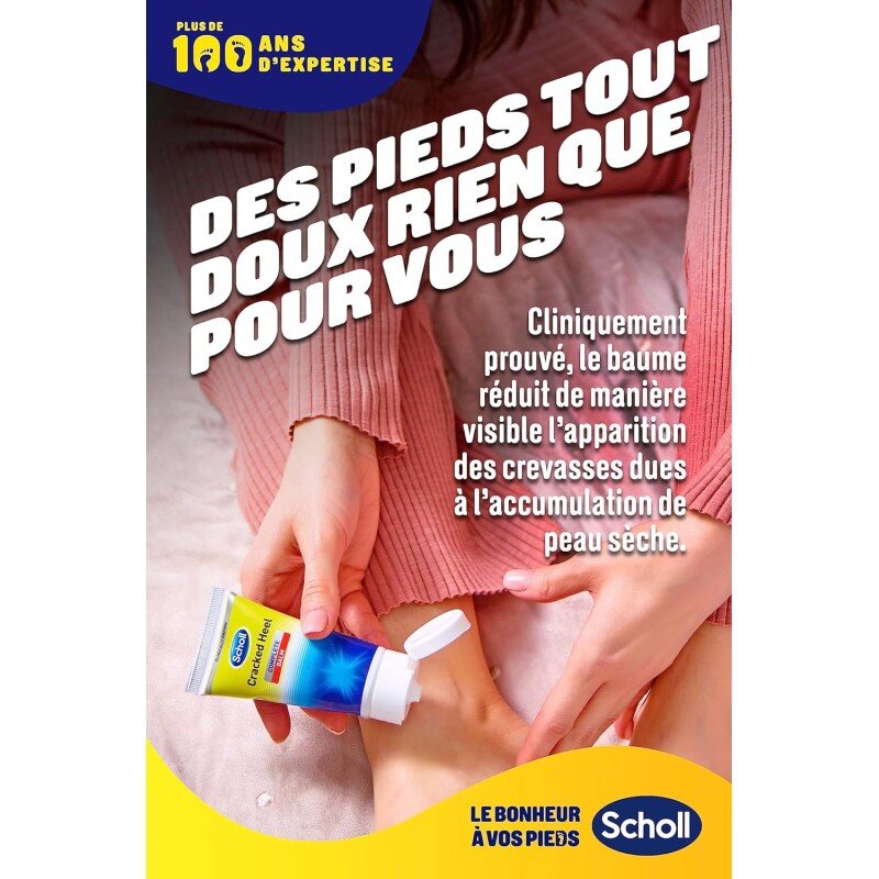 Scholl Crème Pieds Anti-Crevasses Talons fendillés ou crevassés 24h 60ml