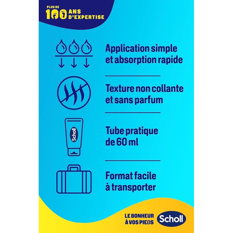 Scholl Crème Pieds Anti-Crevasses Talons fendillés ou crevassés 24h 60ml