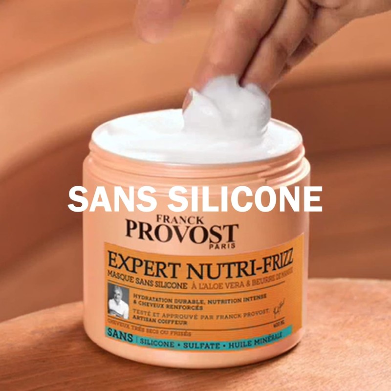 Franck Provost EXPERT NUTRI-FRIZZ Shampoing professionnel sans sulfate pour cheveux secs ou frisés