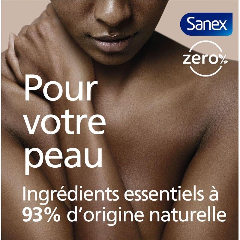 Sanex Gel douche Hypoallergenique Zéro% Pour Peaux Sensibles, Biodégradable et Vegan, 475ml