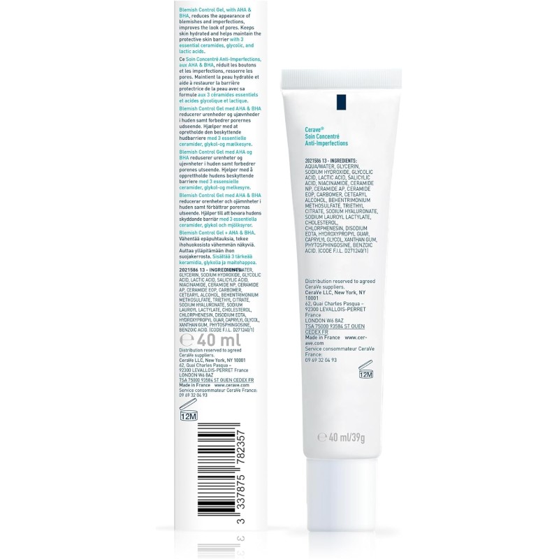 CeraVe Gel Moussant Anti-Imperfections - 236 ML - Nettoyant Visage Purifiant à l’Acide Salicylique - Réduit les boutons et les