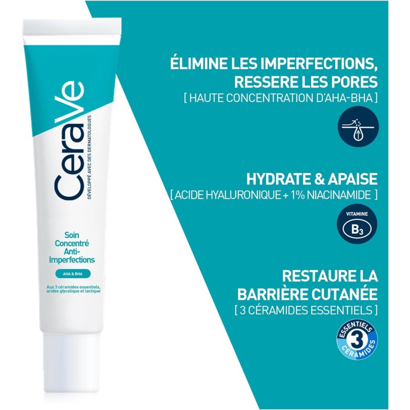CeraVe Gel Moussant Anti-Imperfections - 236 ML - Nettoyant Visage Purifiant à l’Acide Salicylique - Réduit les boutons et les