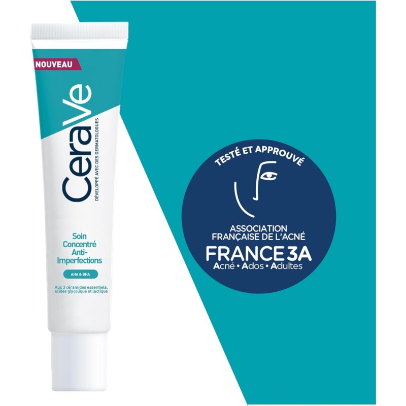 CeraVe Gel Moussant Anti-Imperfections - 236 ML - Nettoyant Visage Purifiant à l’Acide Salicylique - Réduit les boutons et les