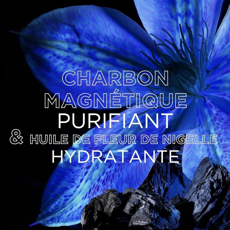 Garnier Ultra Doux - Shampooing Hydratant & Équilibrant au Charbon Magnétique & Fleur de Nigelle - Pour Cheveux Normaux à Gras -