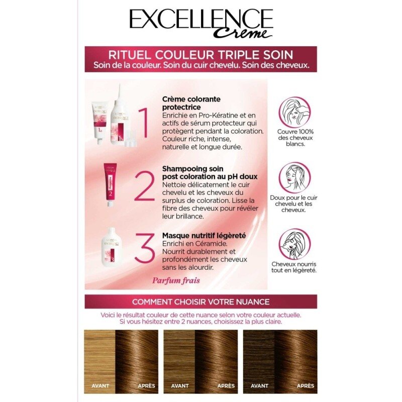L'Oréal Paris Excellence Crème Coloration Capillaire Permanente - Châtain Clair Doré 5.3