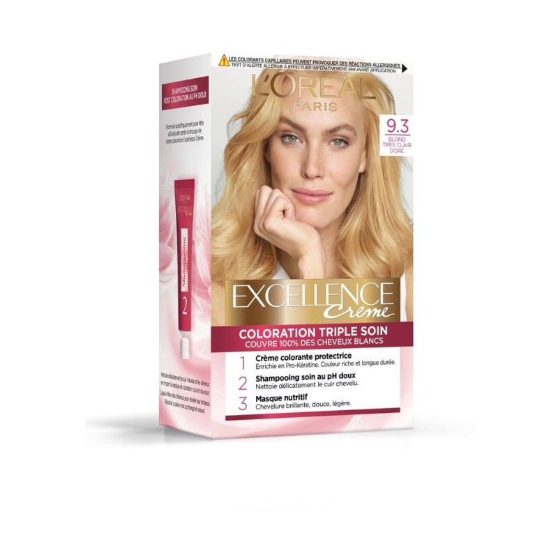 L'Oréal Paris Excellence Crème Coloration Capillaire Permanente - Blond Très Clair Doré 93