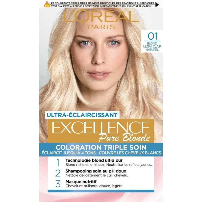 L'Oréal Paris Excellence Crème Coloration Capillaire Permanente - Cheveux - Blond Ultra-Clair Naturel 01