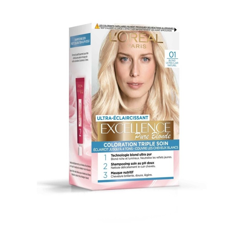 L'Oréal Paris Excellence Crème Coloration Capillaire Permanente - Cheveux - Blond Ultra-Clair Naturel 01