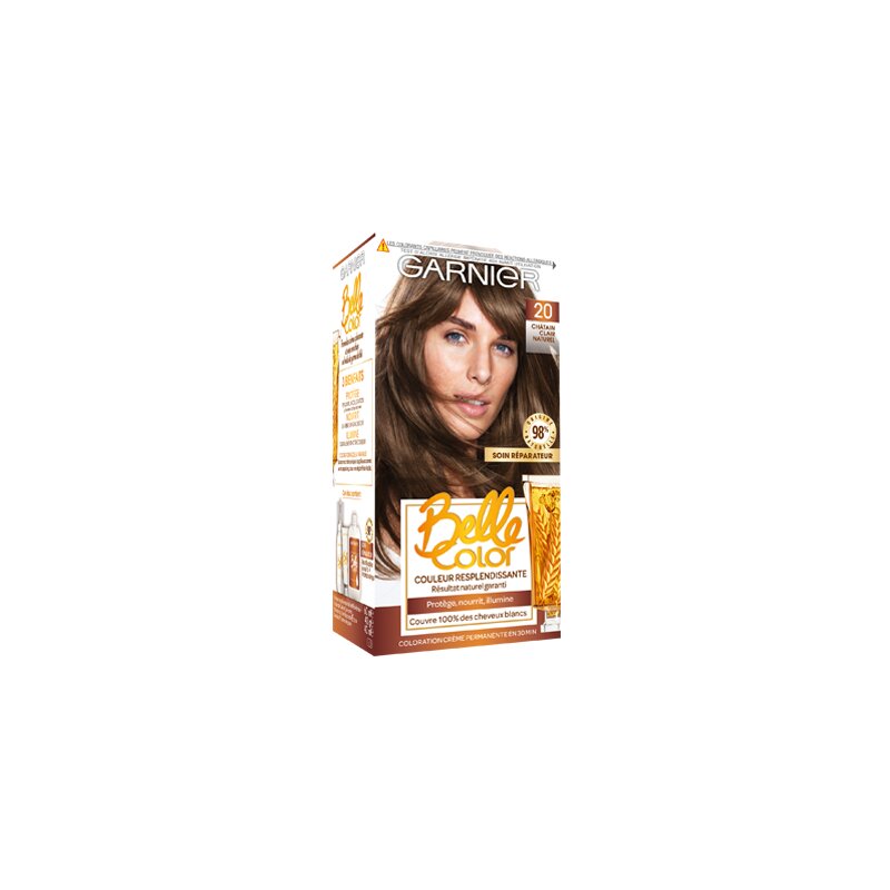 Garnier Belle Color Permanent Hair Color Cream - Hair - Wheat Germ Oil - Light Natural Chestnut 20