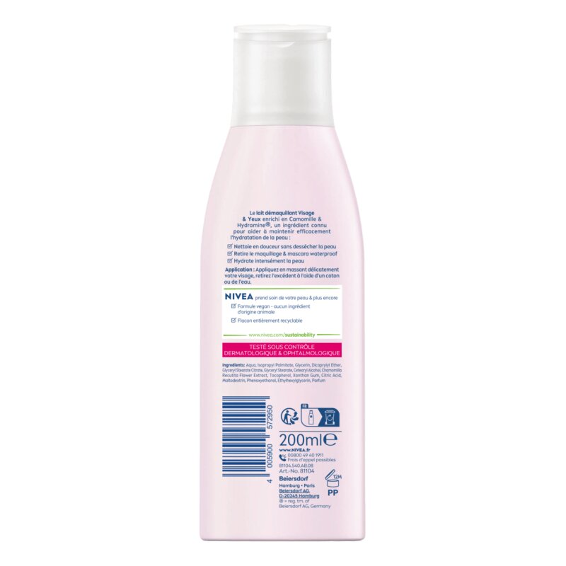 Nivea Lait Démaquillant Visage et Yeux - Tous Types de Peau - 200ml