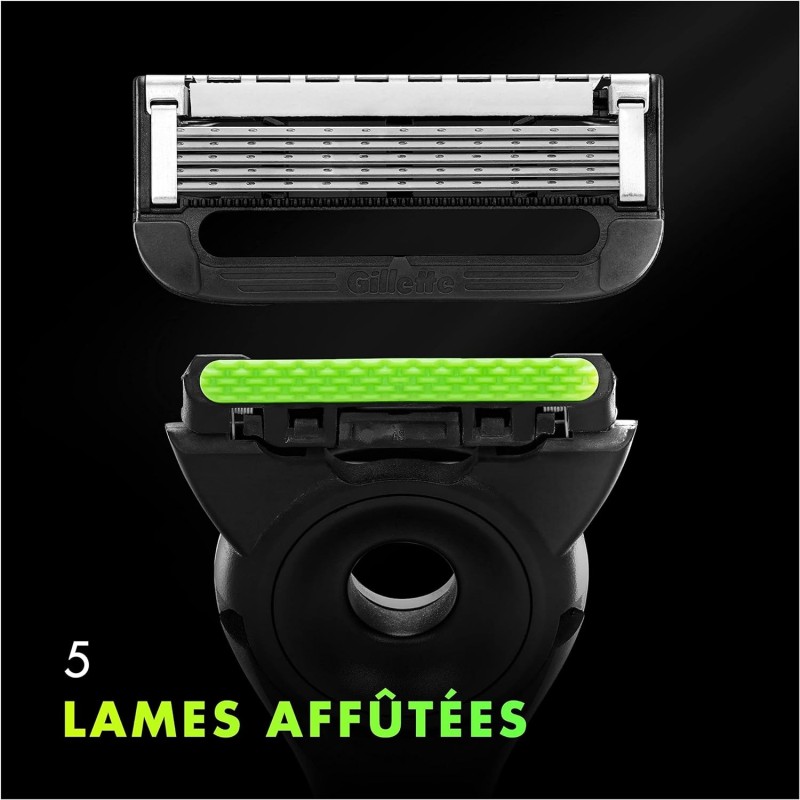 Gillette Labs ماكينة حلاقة للرجال مع شريط تقشير + 1 عبوة إضافية + حامل مغناطيسي