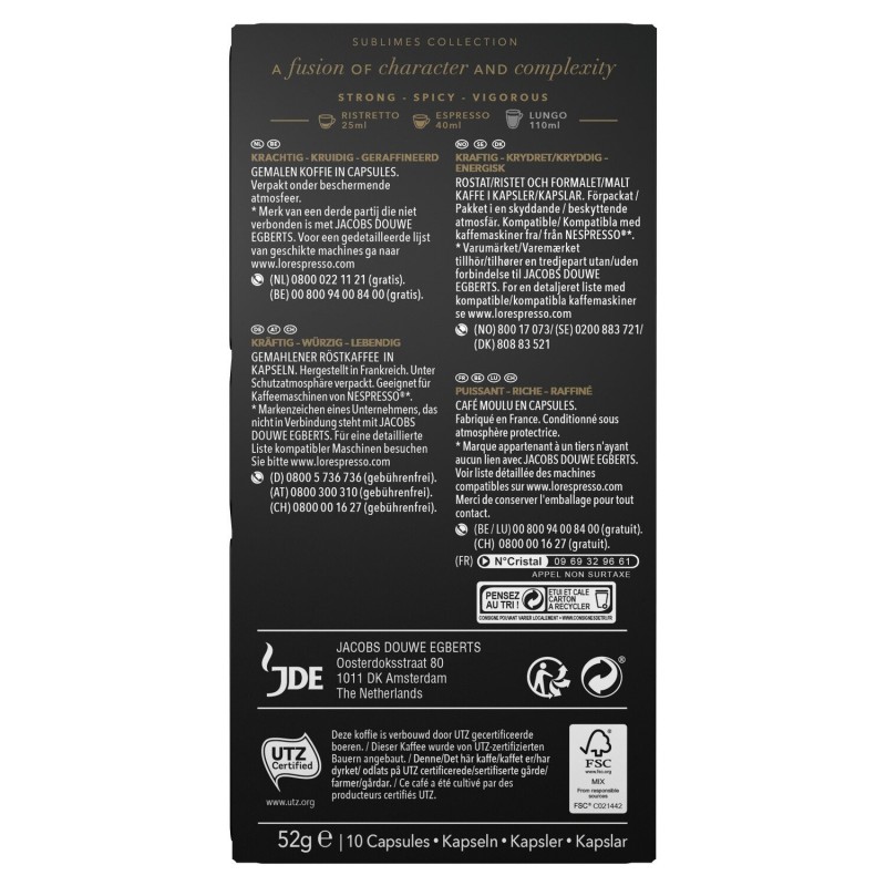 L'Or Or Absolu Coffee Capsules Intensity 9 - Nespresso Compatible - 10 Capsules