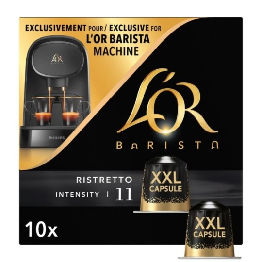 L'Or Barista Double Ristretto Xxl Coffee Capsules - Intensity 11 - Black - Pack Of 10