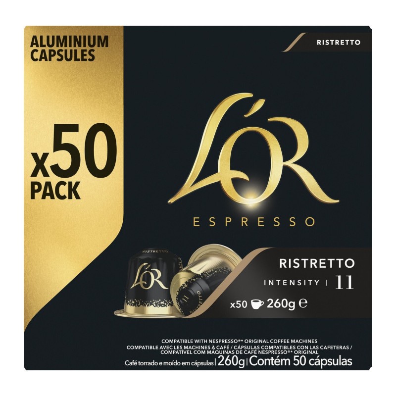L'Or Ristretto Coffee Capsules Intensity 11 - Nespresso Compatible - 50 Capsules