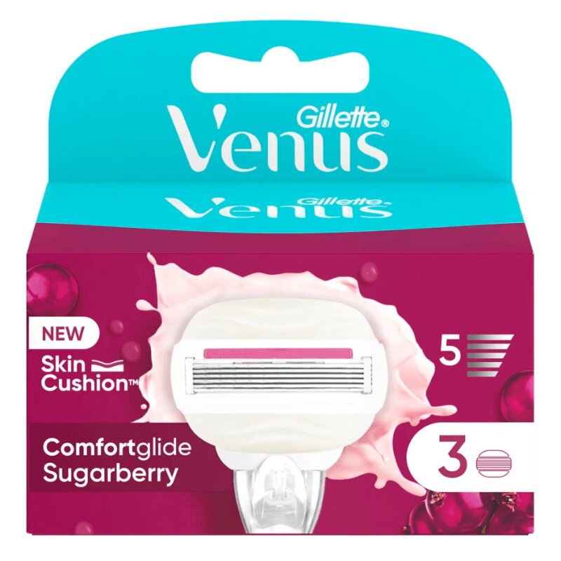 Gillette Venus Comfortglide Recharges pour Rasoir Femme - Sugarberry - 3 Recharges